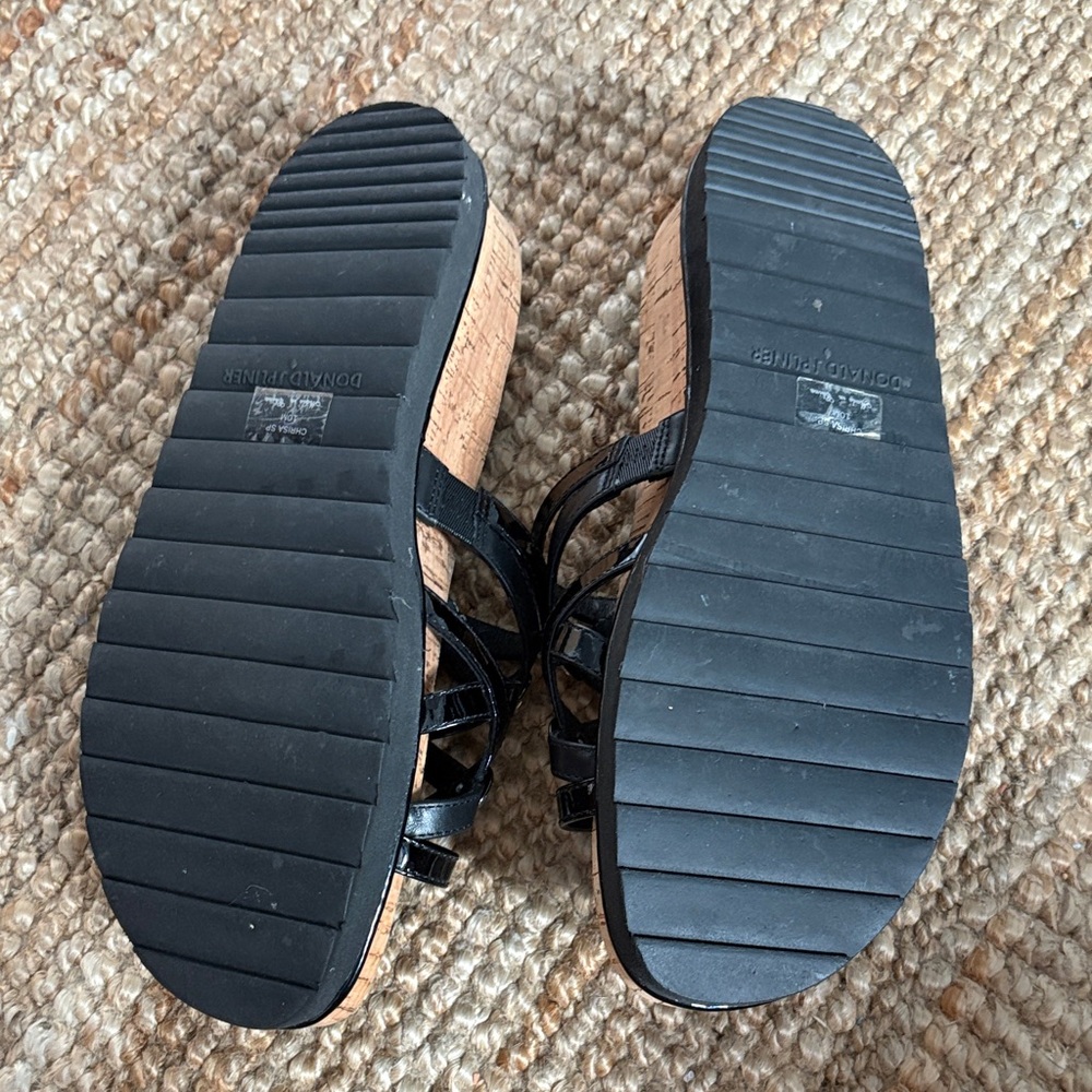 Donald J. Pliner Black Strappy Sandals with Silver Accents - Picture 2 of 3